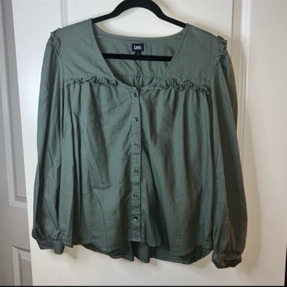 Lady Lee® Women's Ruffle Long Sleeve Shirt - Picture 2 of 4